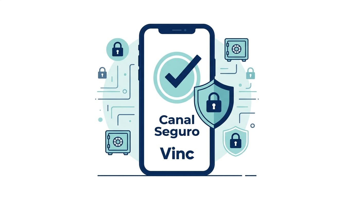 Aplicativo Vinc protegendo clientes e escritórios contra fraudes e golpes digitais.